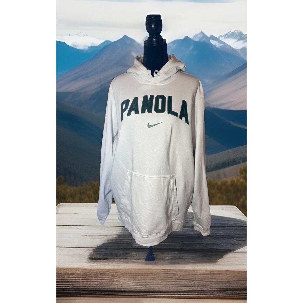 Nike‎ Panola White And Green Hoodie Sweatshirt XL Athleisure Comfort